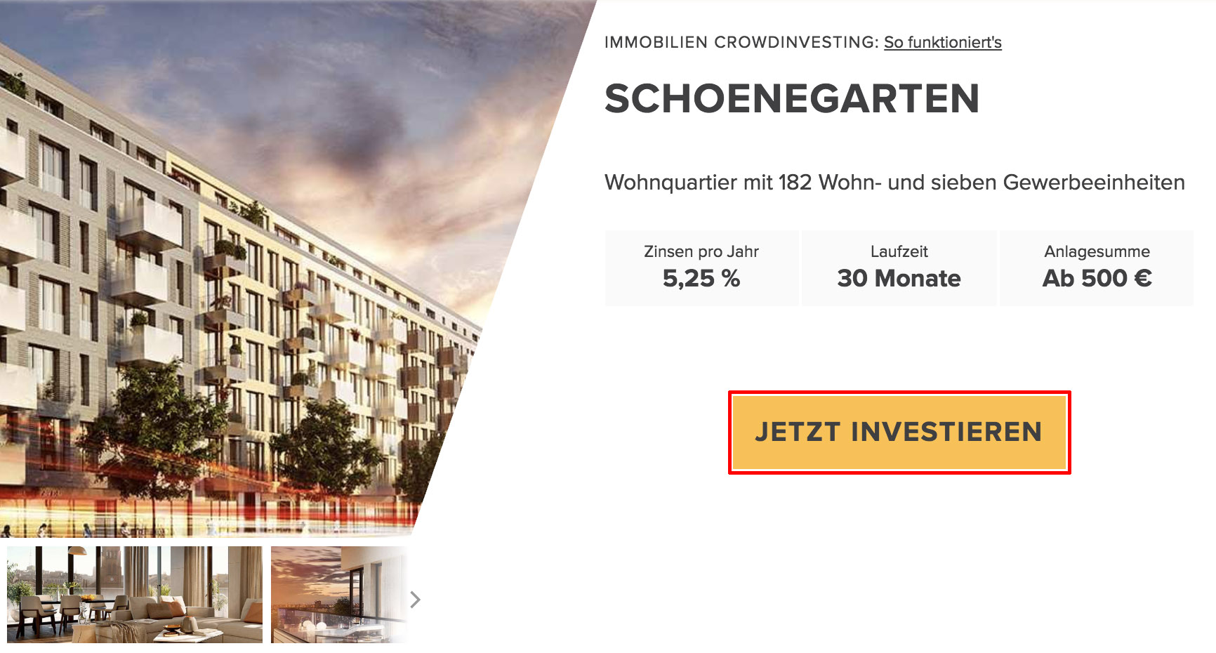 Visualisierung Jetzt Investieren